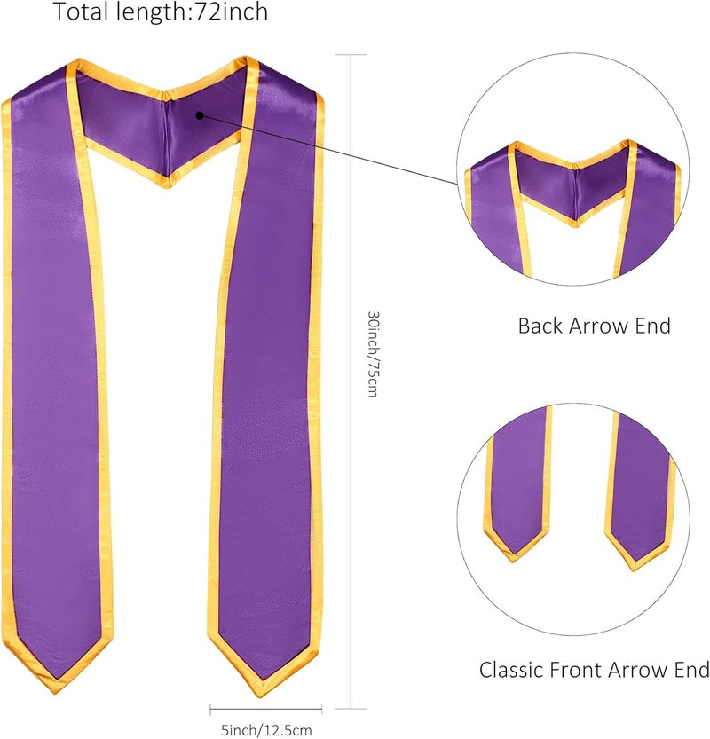 FtyFty Unisex Adult Graduation Honor Stole Classic End With Trim 72" Long - Image 4
